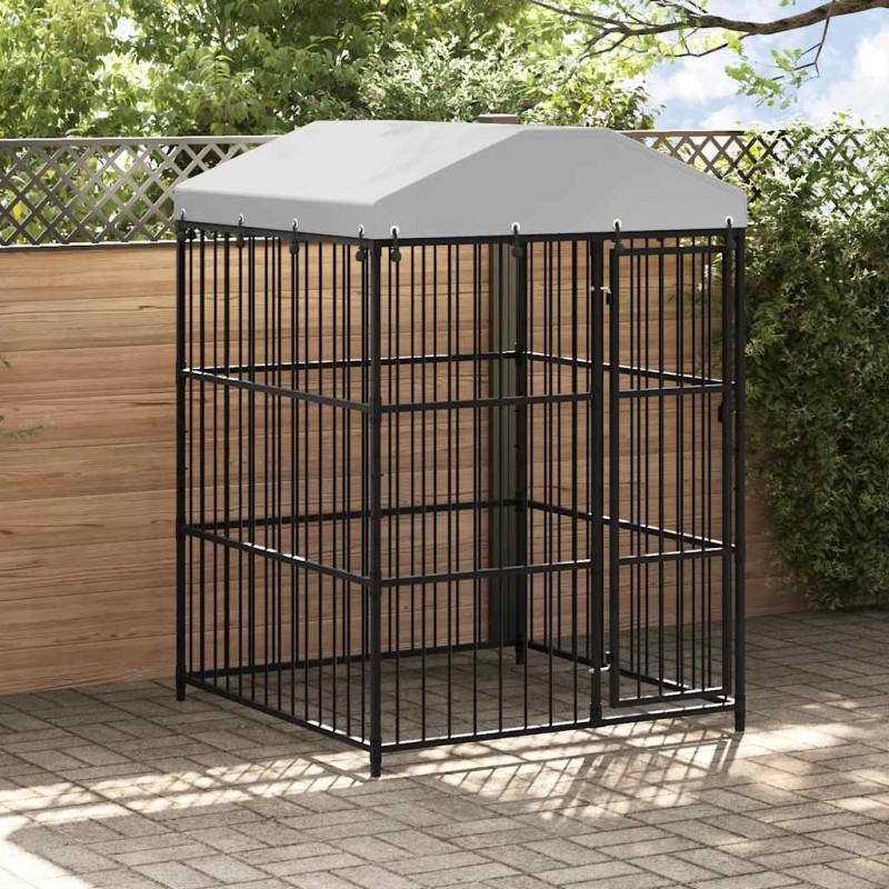 vidaXL Κλουβί Σκύλου Εξωτερικού Χώρου 150 x 150 x 210 εκ. με Στέγαστρο