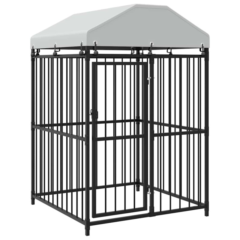 vidaXL Κλουβί Σκύλου Εξωτερικού Χώρου 120 x 120 x 150 εκ. με Στέγαστρο