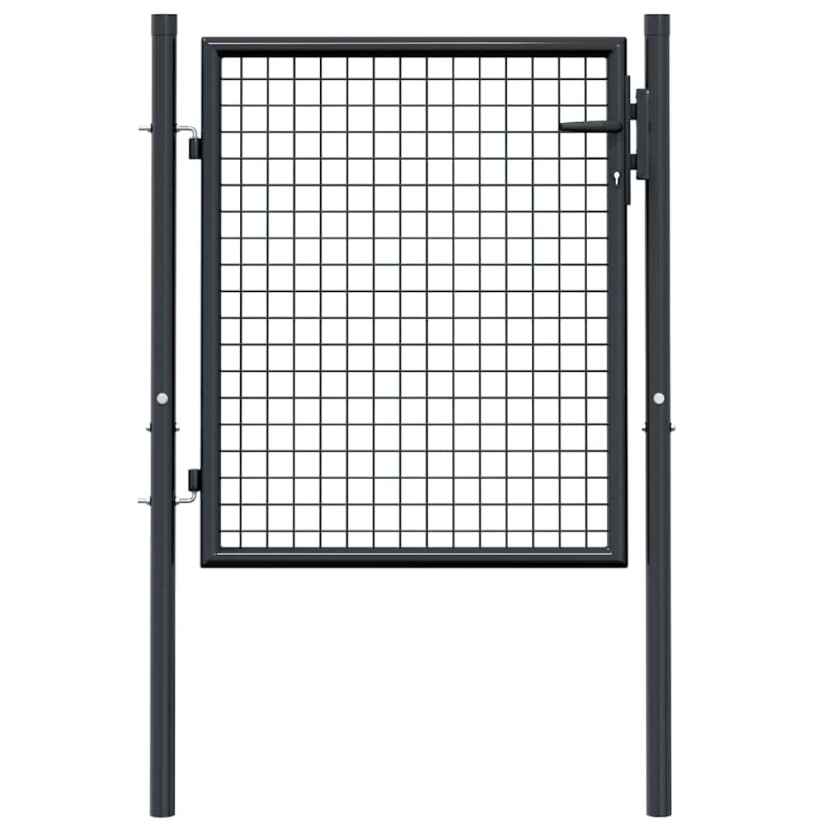 vidaXL Πόρτα Περίφραξης με Πλέγμα Γκρι 100 x 125 εκ. Γαλβαν. Χάλυβας