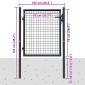 vidaXL Πόρτα Περίφραξης με Πλέγμα Γκρι 100 x 125 εκ. Γαλβαν. Χάλυβας