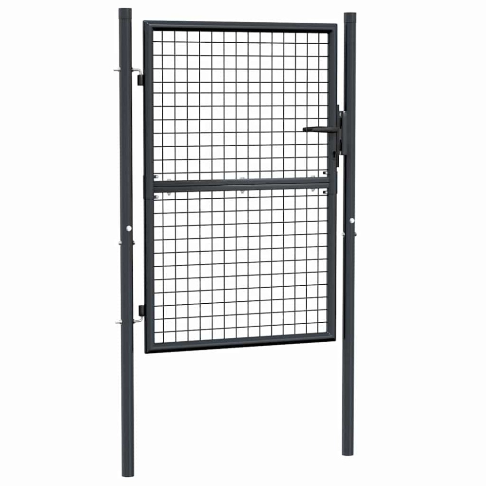 vidaXL Πόρτα Κήπου με Πλέγμα Γκρι 100x125 εκ. από Γαλβανισμένο Ατσάλι