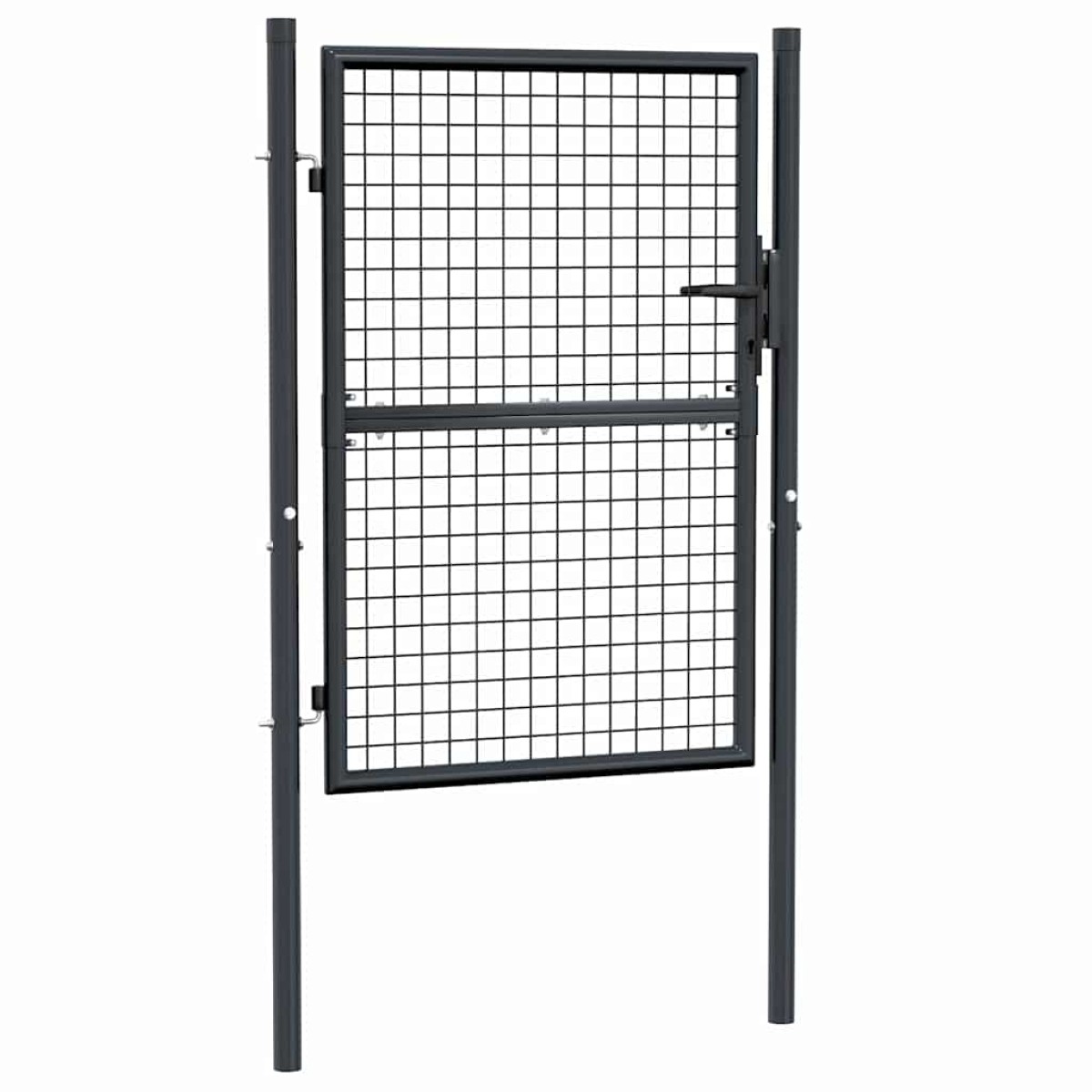 vidaXL Πόρτα Περίφραξης με Πλέγμα Γκρι 100 x 175 εκ. Γαλβαν. Χάλυβας