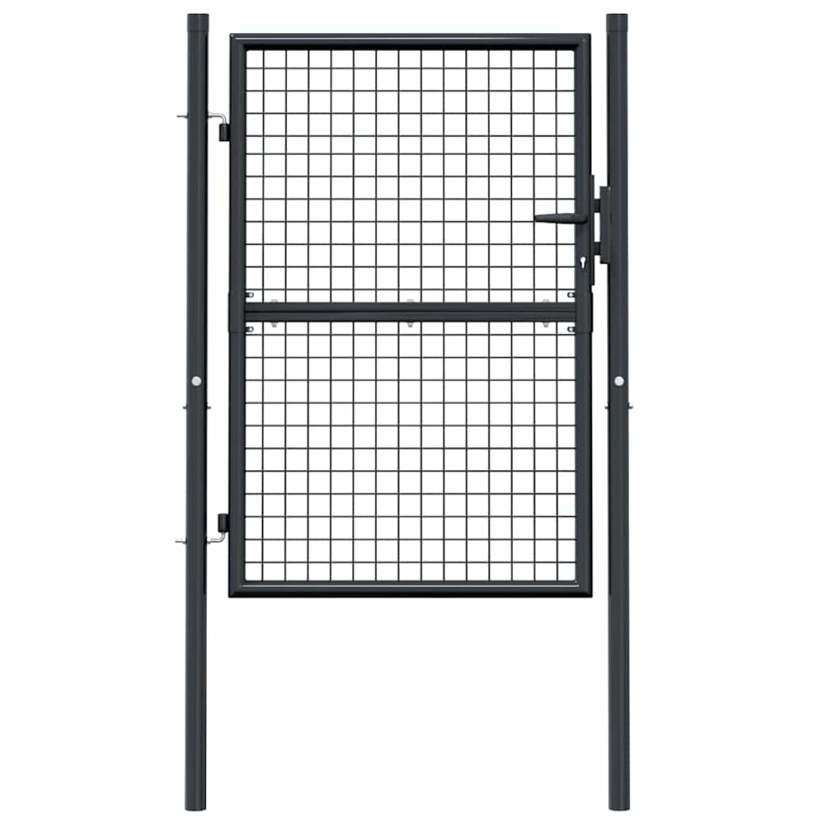 vidaXL Πόρτα Περίφραξης με Πλέγμα Γκρι 100 x 175 εκ. Γαλβαν. Χάλυβας