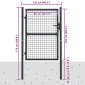 vidaXL Πόρτα Περίφραξης με Πλέγμα Γκρι 100 x 175 εκ. Γαλβαν. Χάλυβας