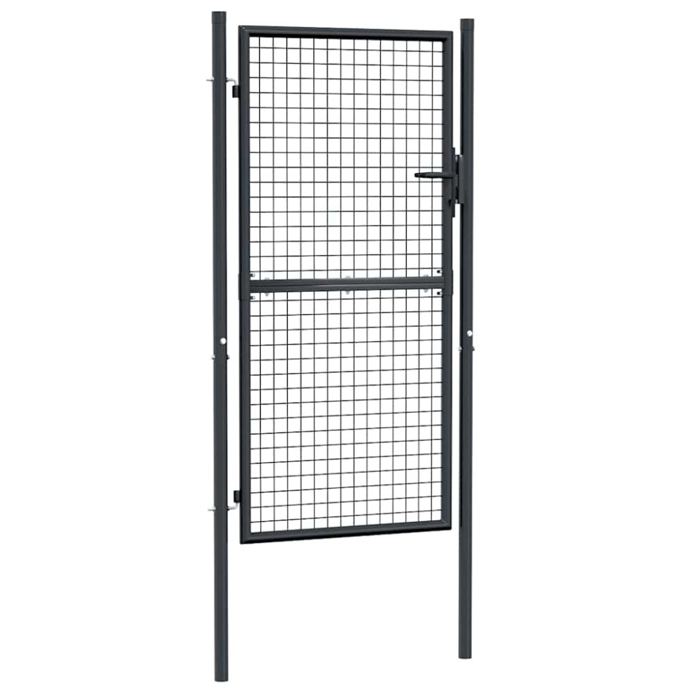 vidaXL Πόρτα Κήπου με Πλέγμα Γκρι 100x175 εκ. από Γαλβανισμένο Ατσάλι