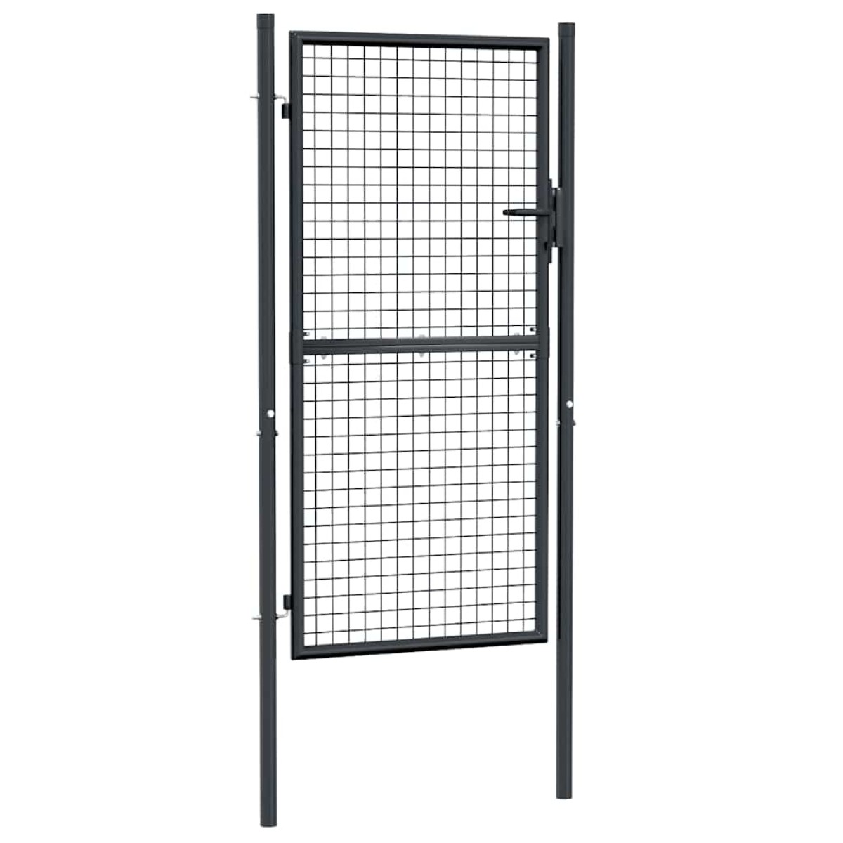 vidaXL Πόρτα Περίφραξης με Πλέγμα Γκρι 100 x 225 εκ. Γαλβαν. Χάλυβας