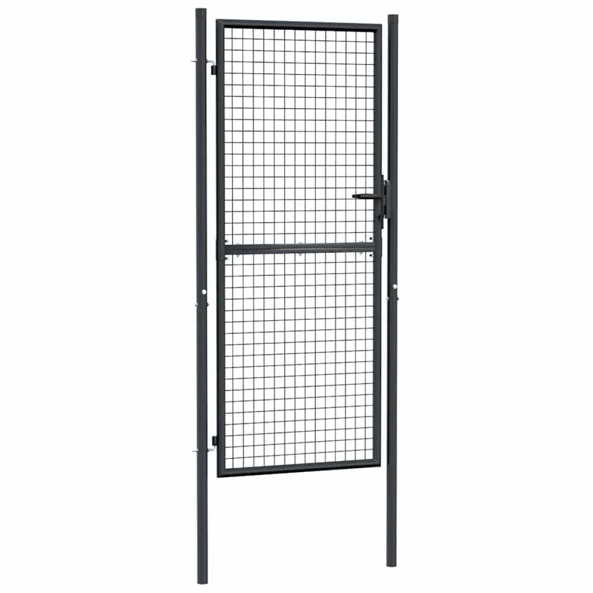 vidaXL Πόρτα Περίφραξης με Πλέγμα Γκρι 100 x 250 εκ. Γαλβαν. Χάλυβας