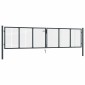 vidaXL Πόρτα Περίφραξης με Πλέγμα Γκρι 400 x 125 εκ. Γαλβαν. Χάλυβας
