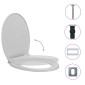 vidaXL Κάλυμμα Λεκάνης με Soft Close &amp; Quick Release Οβάλ Ανοιχτό Γκρι