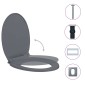 vidaXL Κάλυμμα Λεκάνης με Soft Close &amp; Quick Release Οβάλ Γκρι