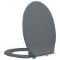 vidaXL Κάλυμμα Λεκάνης με Soft Close &amp; Quick Release Οβάλ Γκρι