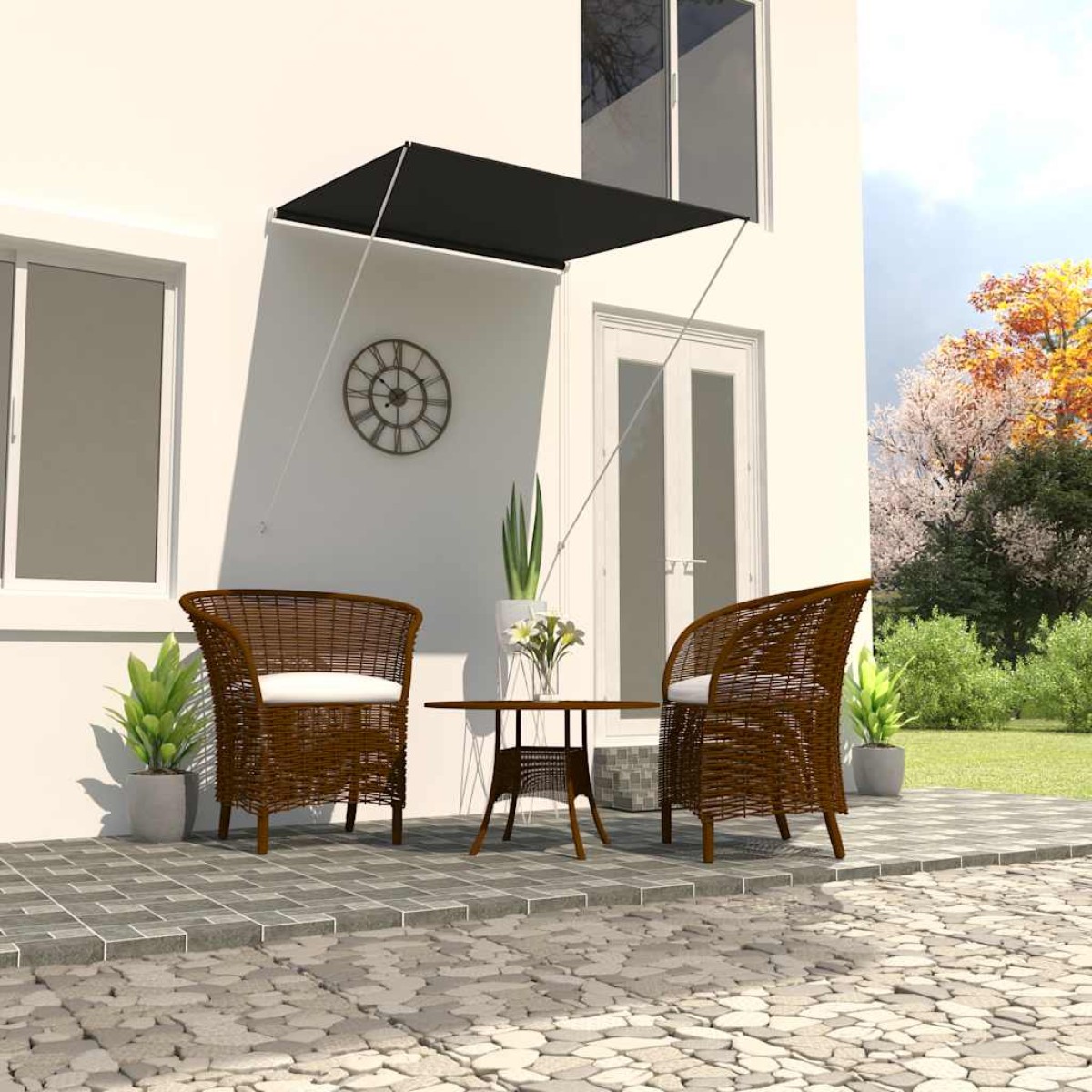 vidaXL Τέντα Συρόμενη Ανθρακί 100 x 150 εκ.