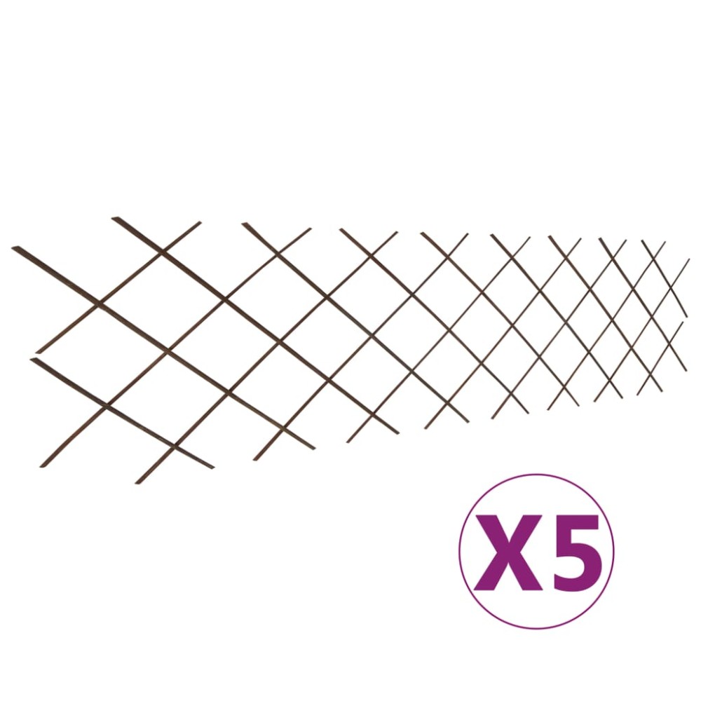 vidaXL Καφασωτό Φράχτης 5 τεμ. 180 x 60 εκ. από Ιτιά