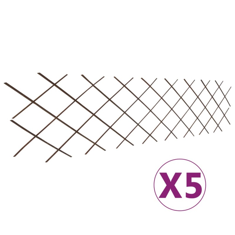 vidaXL Καφασωτό Φράχτης 5 τεμ. 180 x 60 εκ. από Ιτιά