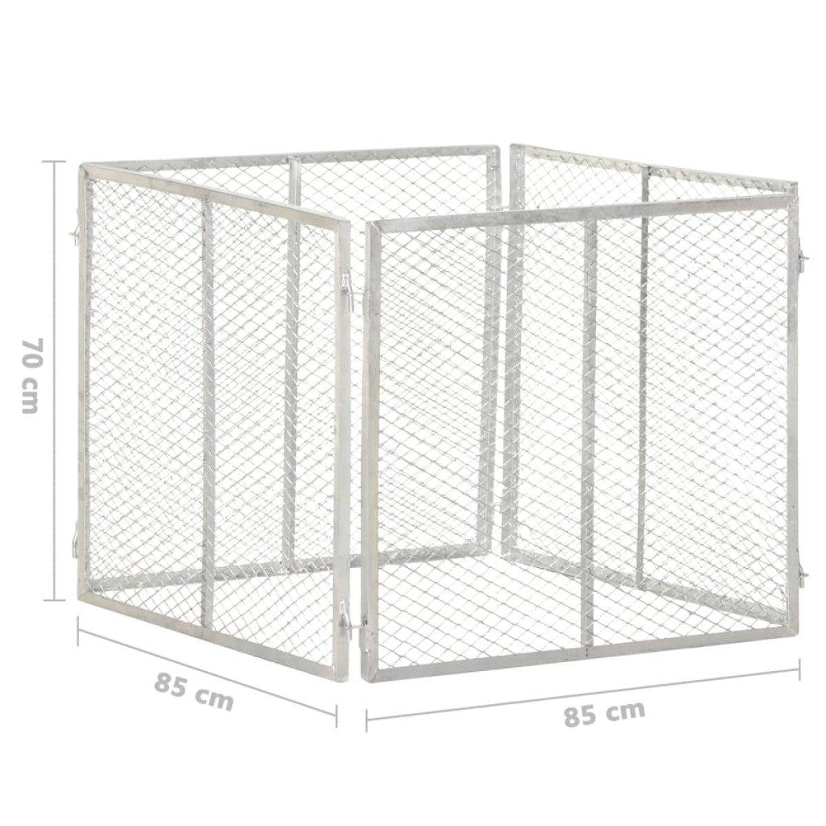 vidaXL Κομποστοποιητής Κήπου 85 x 85 x 70 εκ. Γαλβανισμένος Σίδηρος