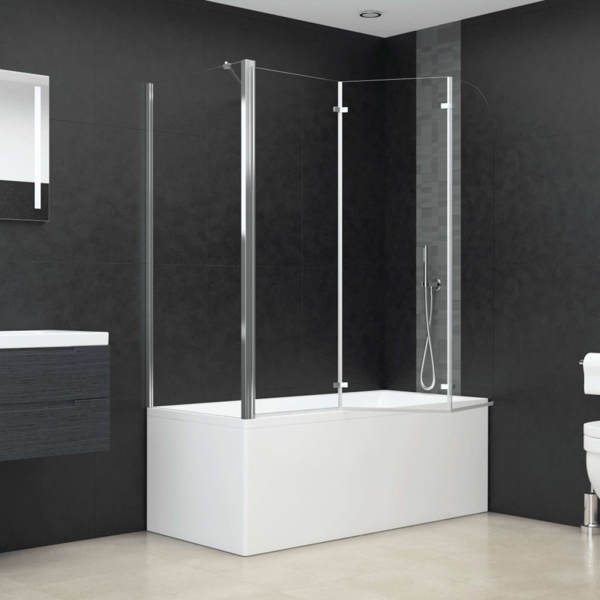 vidaXL Καμπίνα Μπανιέρας Διαφανής 120 x 69 x 130 εκ. Ψημένο Γυαλί