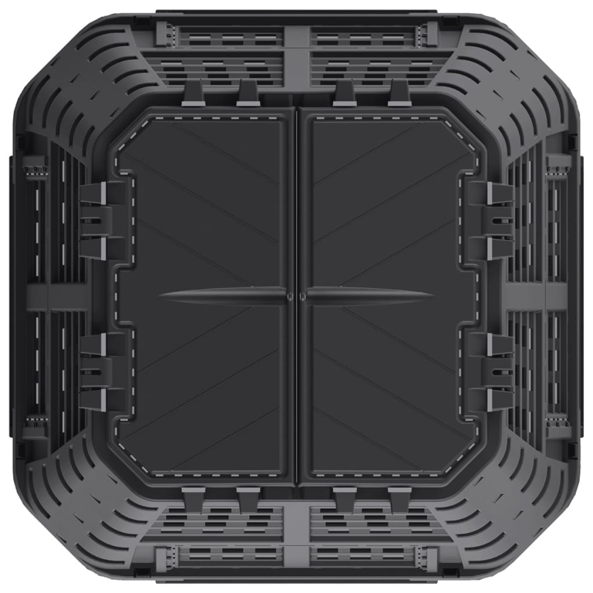 vidaXL Κάδος Κομποστοποίησης Μαύρος 93,3 x 93,3 x 80 εκ. 480 Λίτρων