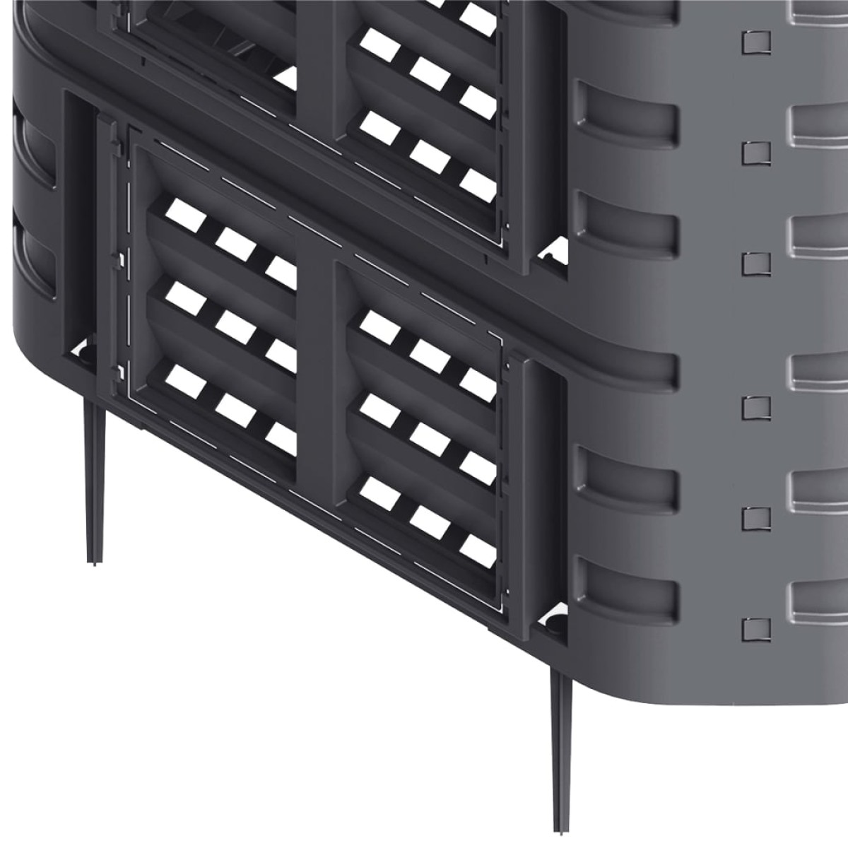 vidaXL Κάδος Κομποστοποίησης Μαύρος 93,3 x 93,3 x 146 εκ. 1000 Λίτρων