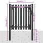 vidaXL Πόρτα Περίφραξης Κήπου Ανθρακί 1 x 1,5 μ. Ατσάλινη