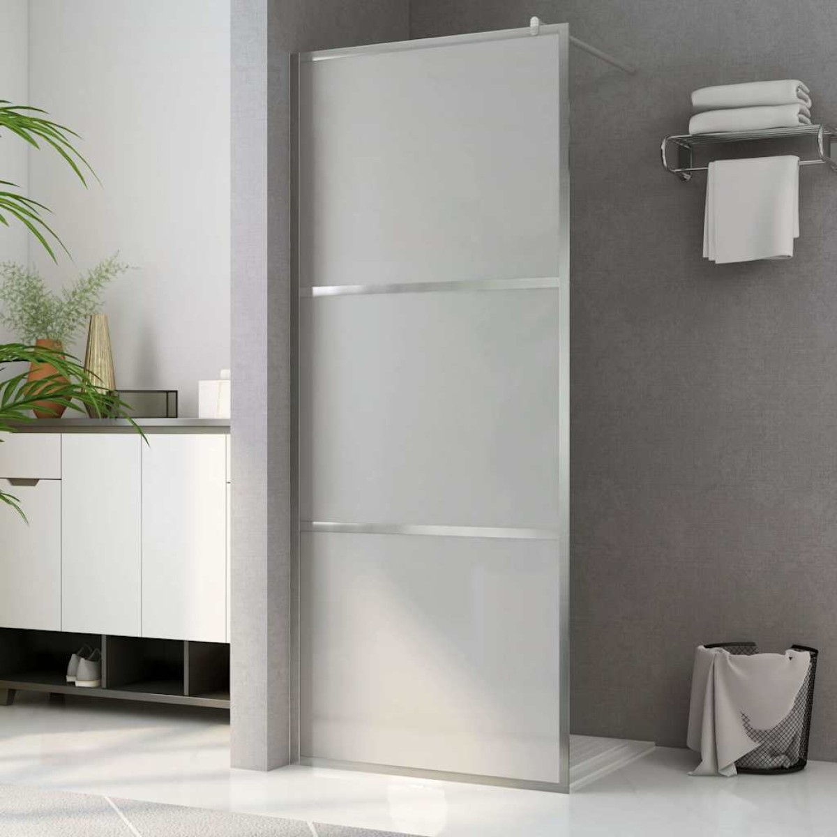 vidaXL Διαχωριστικό Ντουζιέρας 100 x 195 εκ. Αμμοβολισμένο Γυαλί ESG