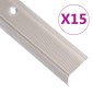 vidaXL Προφίλ Σκαλοπατιών Σχήμα Γ 15 τεμ. Champagne 90 εκ. Αλουμινίου