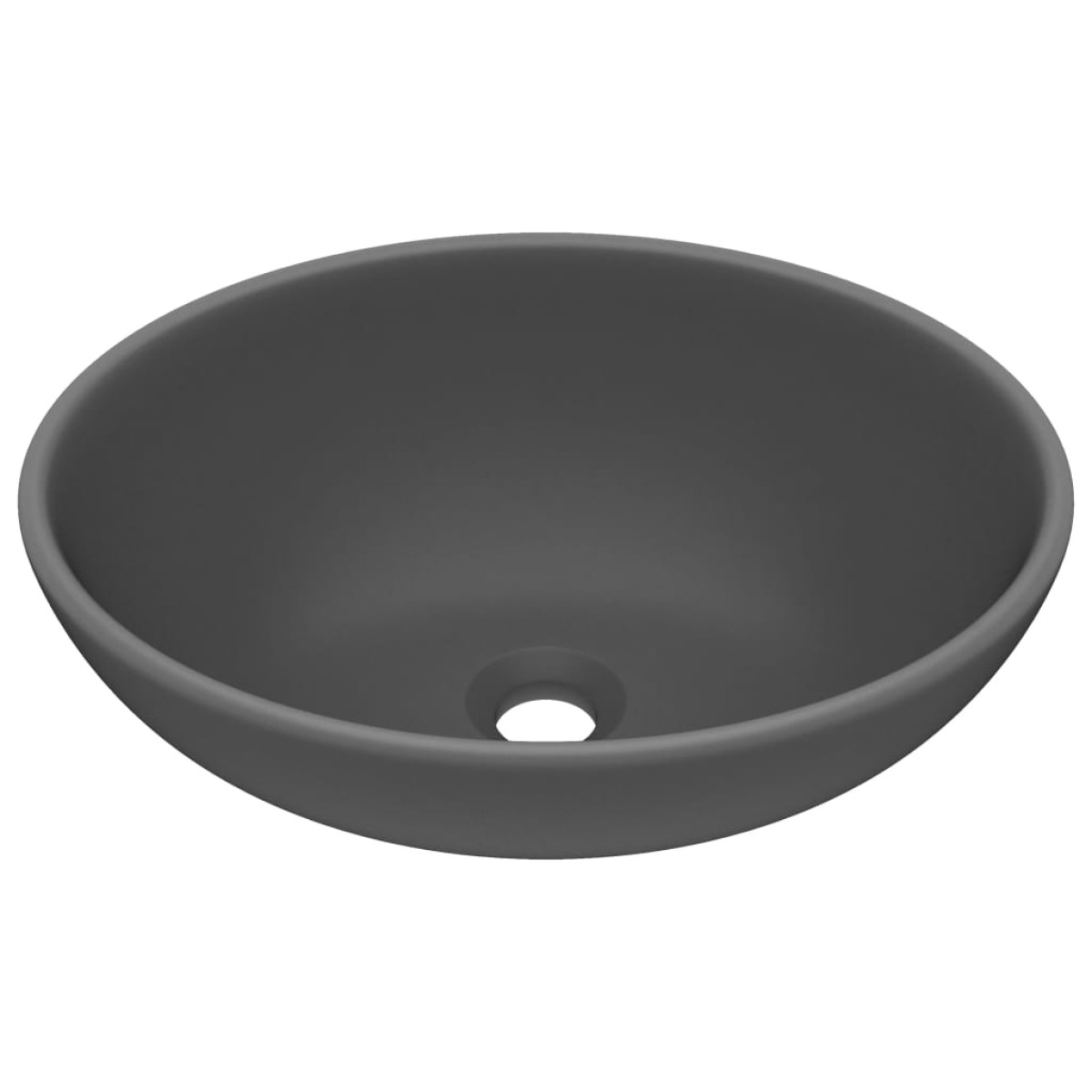 vidaXL Νιπτήρας Πολυτελής Οβάλ Σκούρο Γκρι Ματ 40 x 33 εκ. Κεραμικός