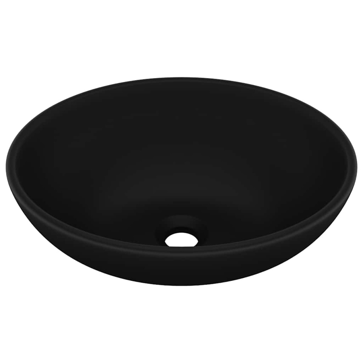 vidaXL Νιπτήρας Πολυτελής Οβάλ Μαύρο Ματ 40 x 33 εκ. Κεραμικός