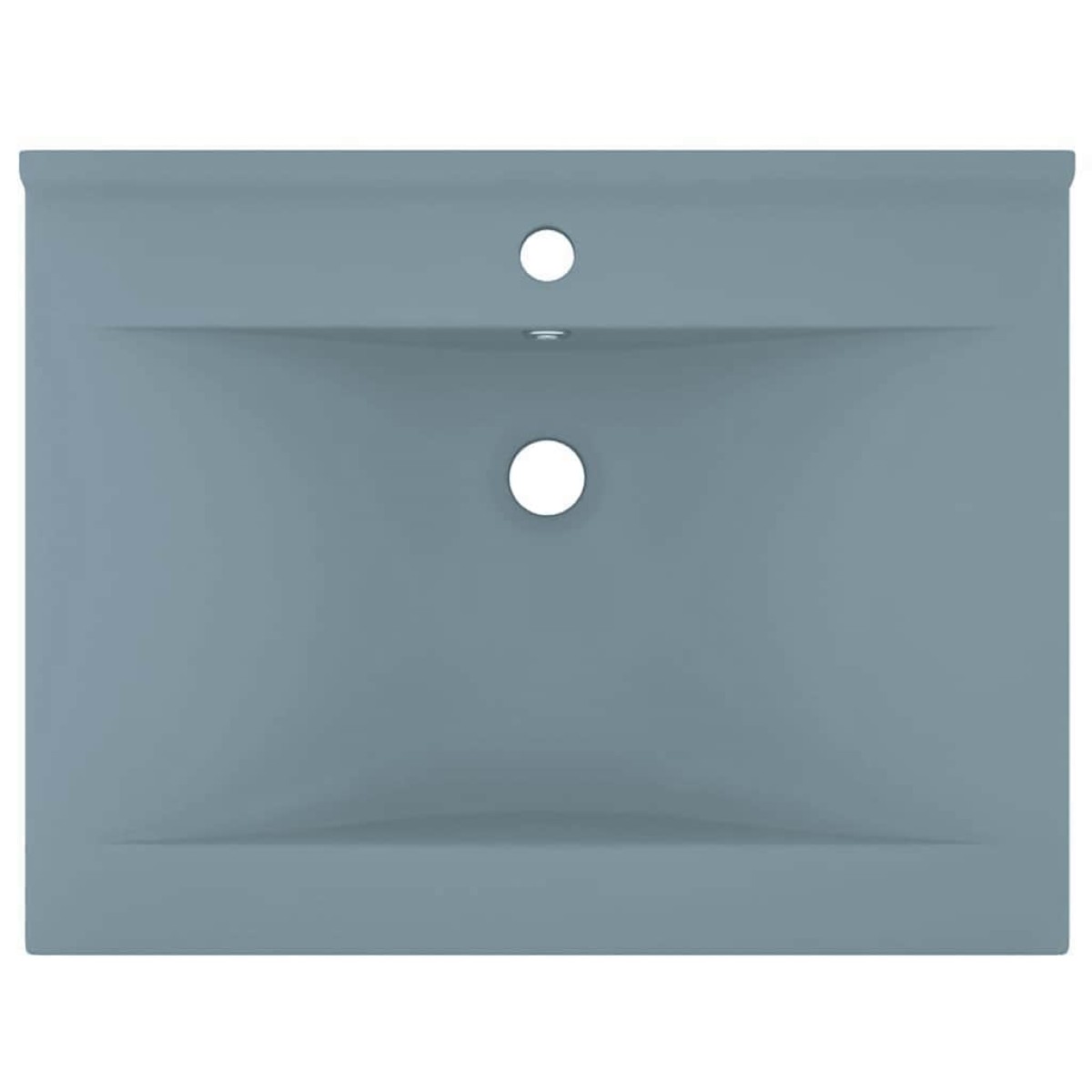 vidaXL Νιπτήρας με Οπή Βρύσης Γαλάζιο Ματ 60 x 46 εκ. Κεραμικός