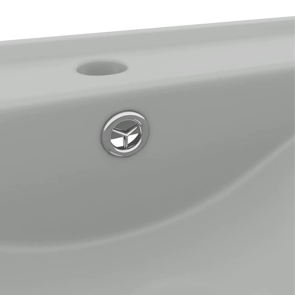 vidaXL Νιπτήρας με Οπή Βρύσης Ανοιχτό Γκρι Ματ 60 x 46 εκ. Κεραμικός