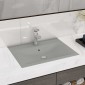 vidaXL Νιπτήρας με Οπή Βρύσης Ανοιχτό Γκρι Ματ 60 x 46 εκ. Κεραμικός