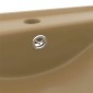 vidaXL Νιπτήρας με Οπή Βρύσης Κρεμ Ματ 60 x 46 εκ. Κεραμικός