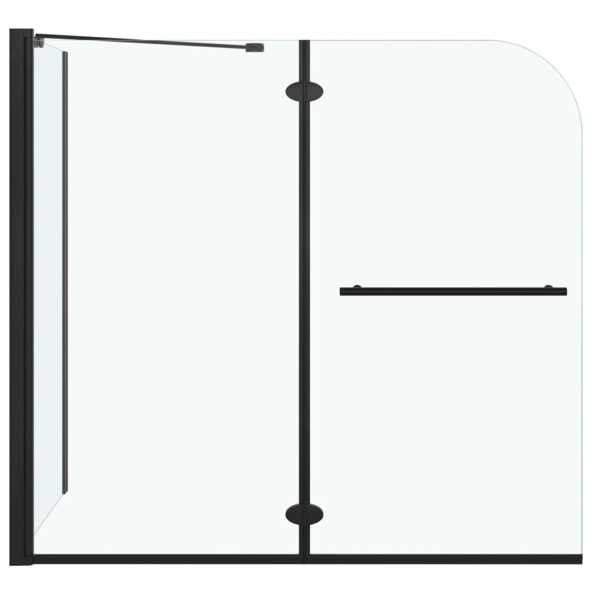 vidaXL Καμπίνα Μπανιέρας Πτυσσόμενη Μαύρη 120 x 68 x 130 εκ. από ESG