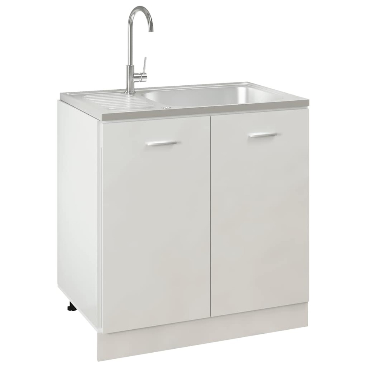 vidaXL Νεροχύτης + Ποδιά Σετ Ασημί 800x600x155 χιλ. Ανοξείδωτο Ατσάλι