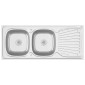 vidaXL Νεροχύτης Διπλή Γούρνα Ασημί 1200x500x155 χιλ. Ανοξείδ. Ατσάλι
