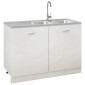 vidaXL Νεροχύτης Διπλή Γούρνα Ασημί 1200x500x155 χιλ. Ανοξείδ. Ατσάλι
