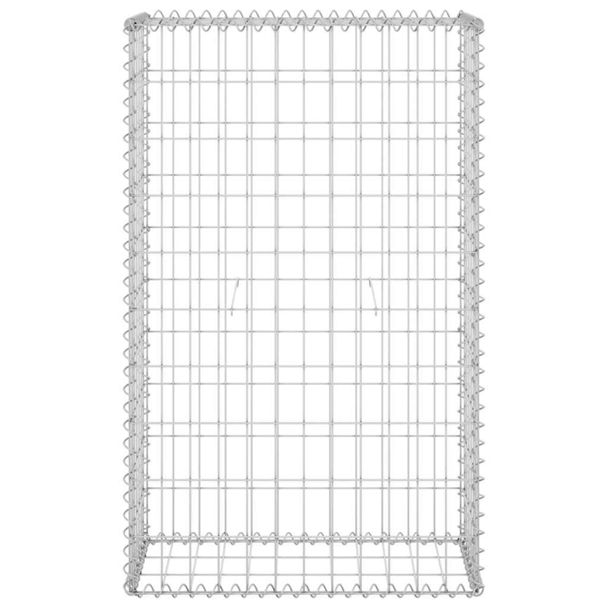 vidaXL Συρματοκιβώτιο Τοίχος 60x30x100 εκ. Γαλβαν. Χάλυβας + Καλύμματα