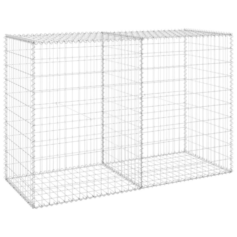 vidaXL Συρματοκιβώτιο Τοίχος 150x60x100 εκ. Γαλβαν.Χάλυβας + Καλύμματα