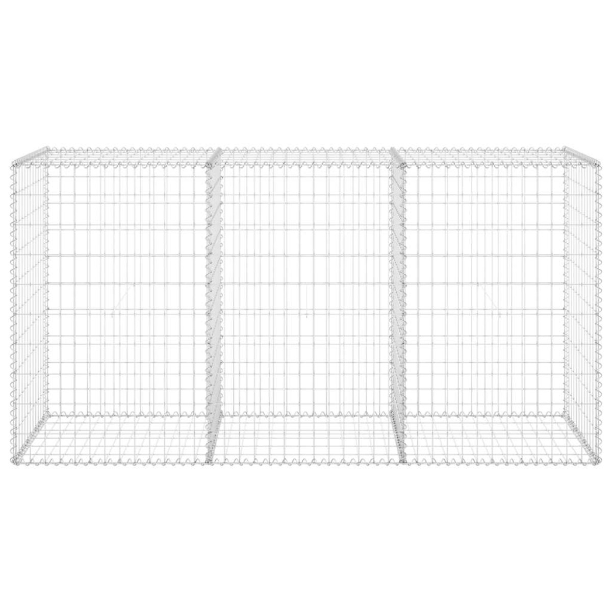 vidaXL Συρματοκιβώτιο Τοίχος 200x60x100 εκ. Γαλβαν.Χάλυβας + Καλύμματα