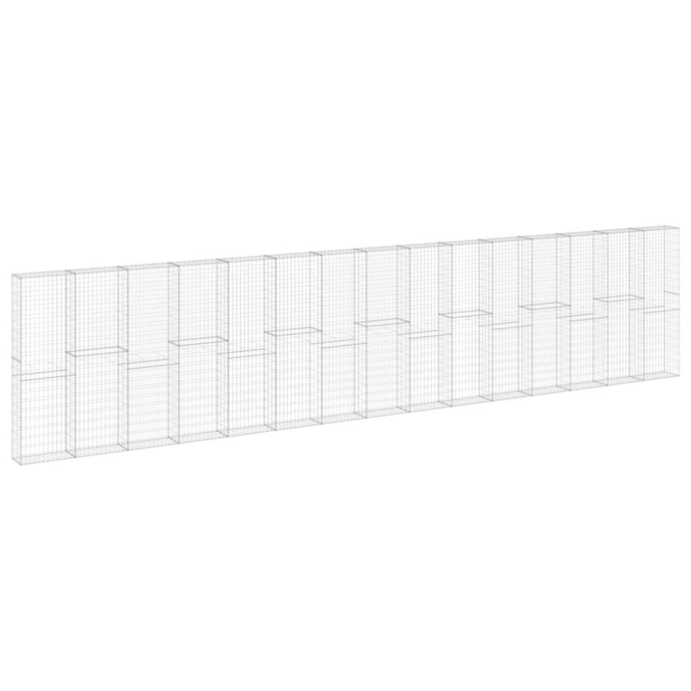 vidaXL Συρματοκιβώτιο Τοίχος 900x30x200 εκ. Γαλβαν.Χάλυβας + Καλύμματα