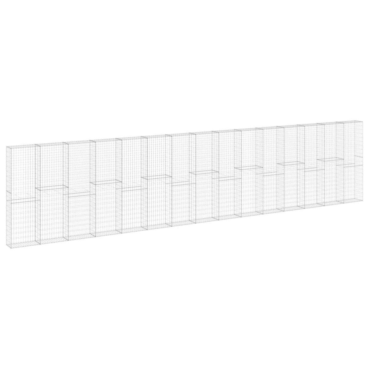 vidaXL Συρματοκιβώτιο Τοίχος 900x30x200 εκ. Γαλβαν.Χάλυβας + Καλύμματα