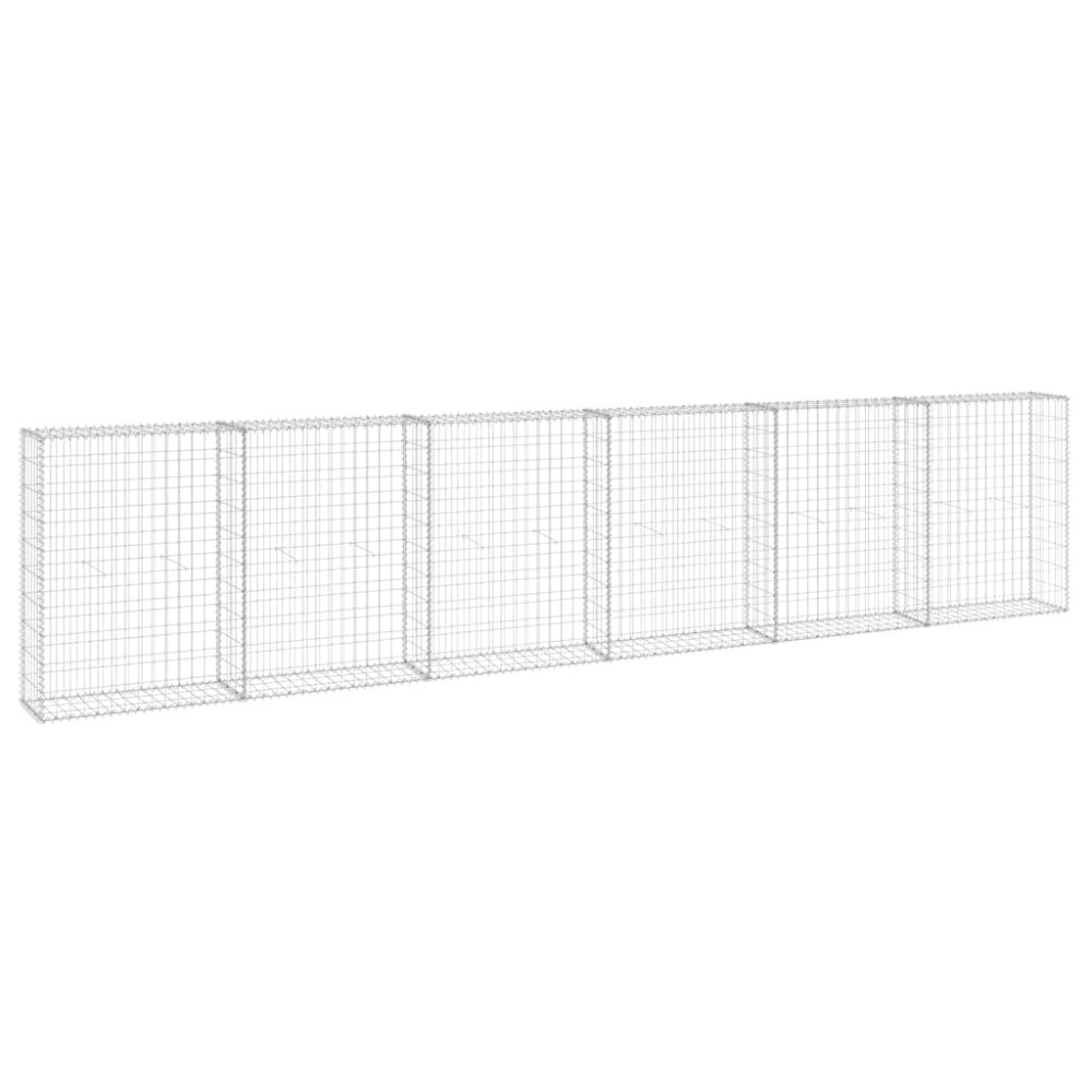 vidaXL Συρματοκιβώτιο Τοίχος 300x30x100 εκ. Γαλβαν.Χάλυβας + Καλύμματα
