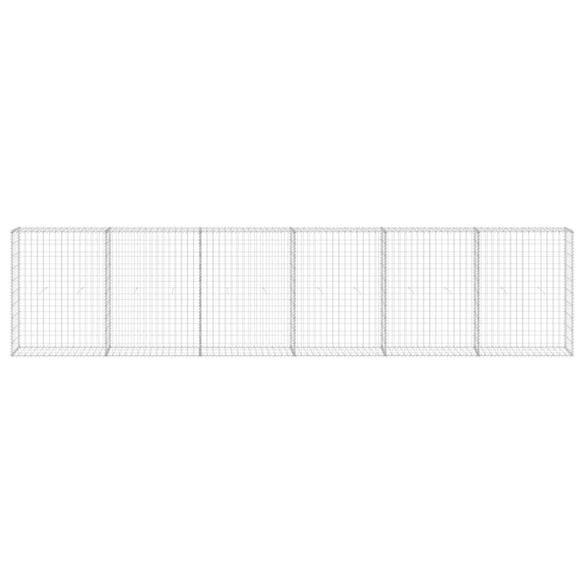 vidaXL Συρματοκιβώτιο Τοίχος 300x30x100 εκ. Γαλβαν.Χάλυβας + Καλύμματα