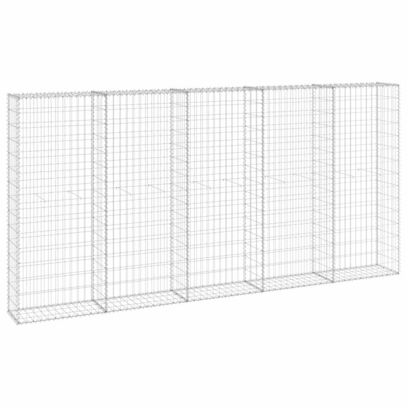 vidaXL Συρματοκιβώτιο Τοίχος 300x30x150 εκ. Γαλβαν.Χάλυβας + Καλύμματα