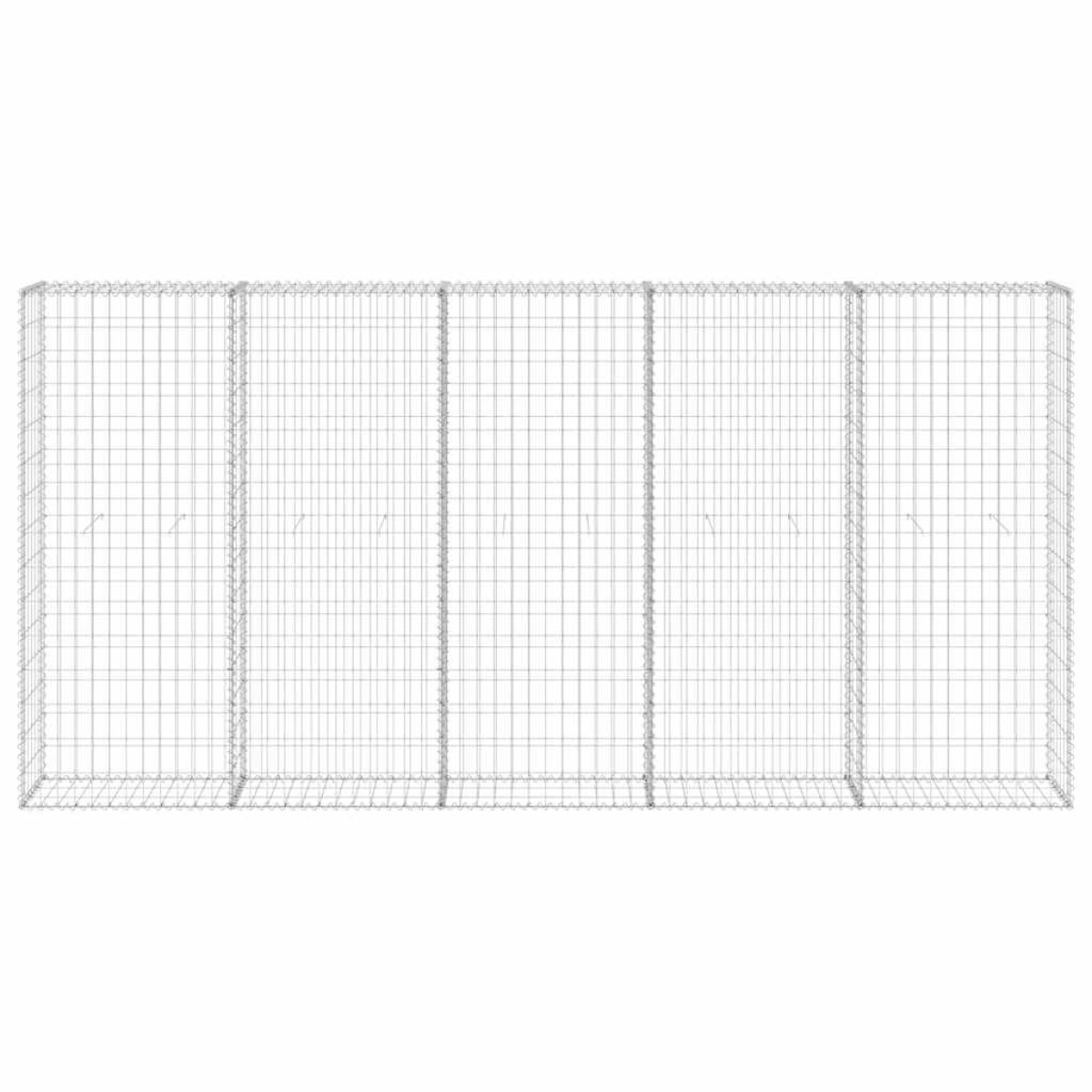 vidaXL Συρματοκιβώτιο Τοίχος 300x30x150 εκ. Γαλβαν.Χάλυβας + Καλύμματα