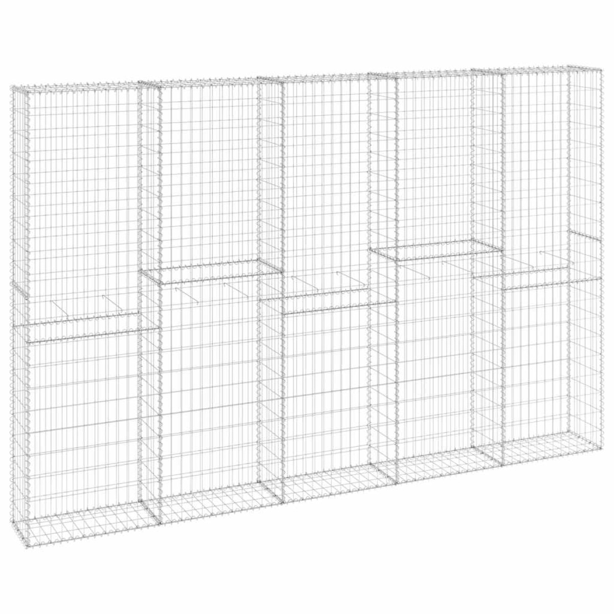vidaXL Συρματοκιβώτιο Τοίχος 300x30x200 εκ. Γαλβαν.Χάλυβας + Καλύμματα