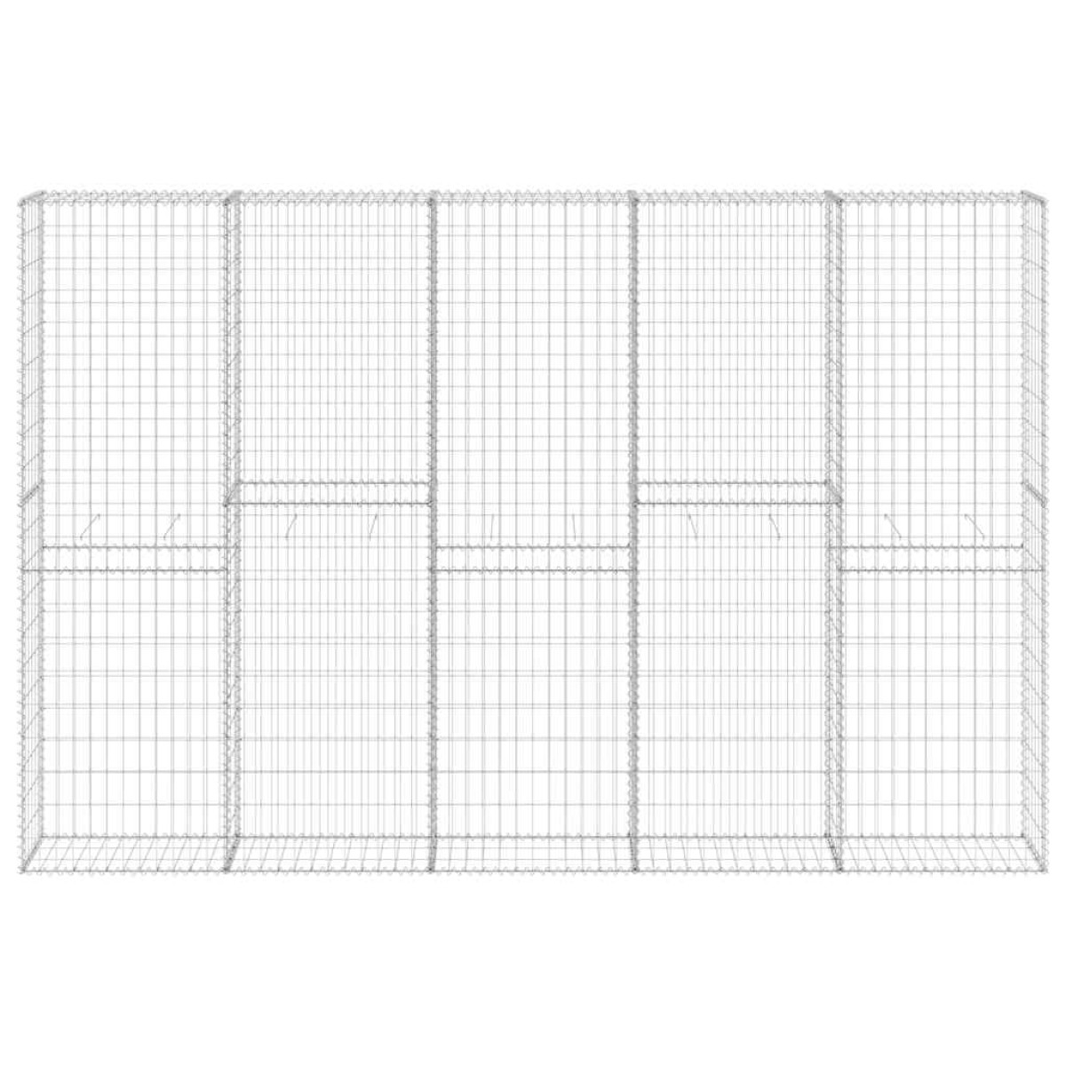 vidaXL Συρματοκιβώτιο Τοίχος 300x30x200 εκ. Γαλβαν.Χάλυβας + Καλύμματα