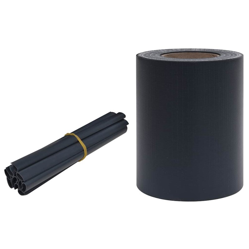 vidaXL Λωρίδα Απορρήτου PVC 35x0,19 μ. Ματ Σκούρο Γκρι