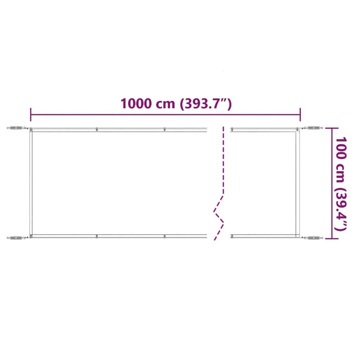 vidaXL Τέντα Κάθετη Τερακότα 100 x 1000 εκ. από Ύφασμα Oxford