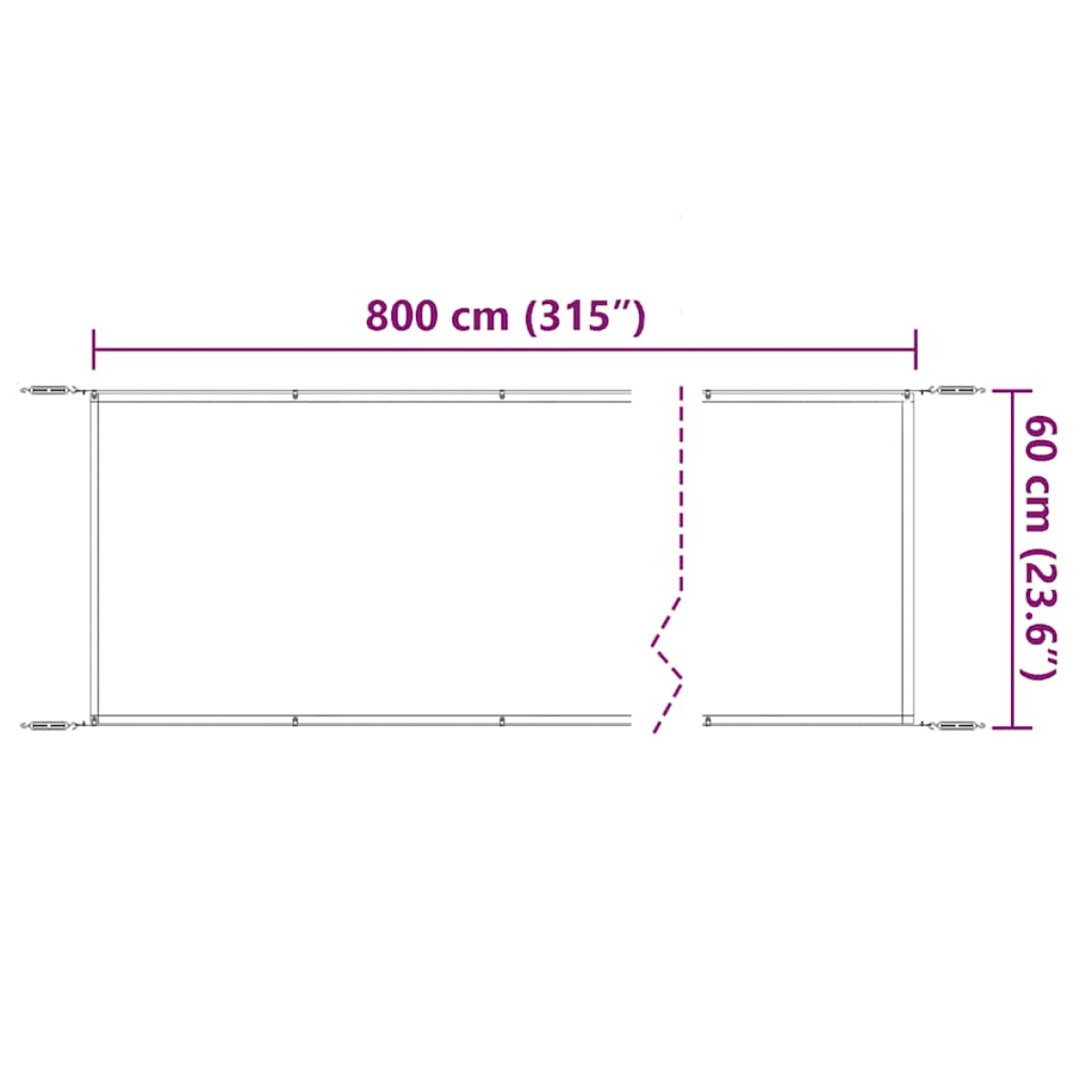 vidaXL Τέντα Κάθετη Μπλε 60 x 800 εκ. από Ύφασμα Oxford