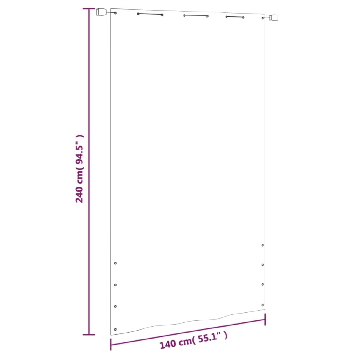 vidaXL Διαχωριστικό Βεράντας Ανοιχτό Πράσινο 140x240 εκ. Ύφασμα Oxford